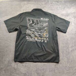 Dickies Shirt Men XL Black Short Sleeve Button Up Collared Pockets Chase Elliott